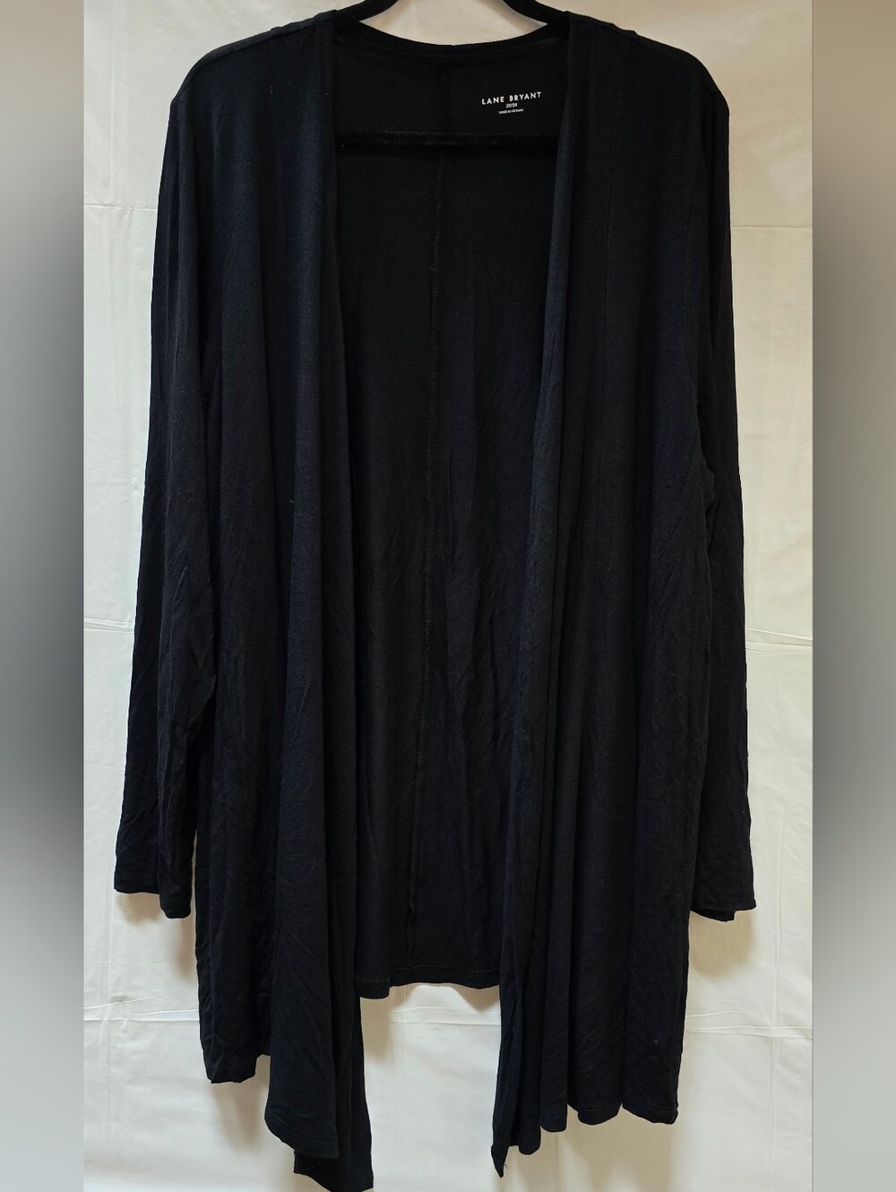 Lane Bryant Black Open Front Drape Cardigan 22/24 Plus Size Lightweight